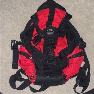 Red and black backpack
